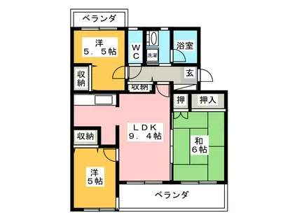 ビュー・クレスト(3LDK/2階)の間取り写真