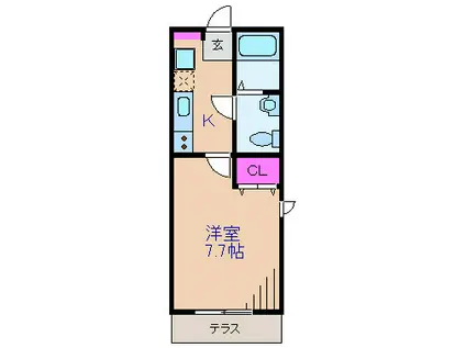 フラワーメゾンIK(1K/1階)の間取り写真