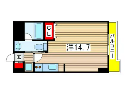 SIDEONE(ワンルーム/11階)の間取り写真