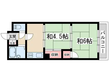 サンロイヤル柴島パート2(2DK/4階)の間取り写真