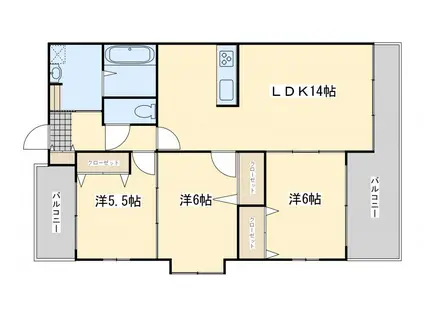 ERURISUTON KATO(3LDK/5階)の間取り写真