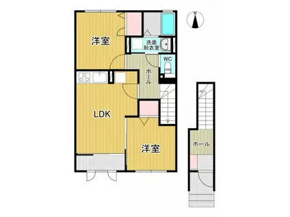 リヴハウス(2DK/2階)の間取り写真