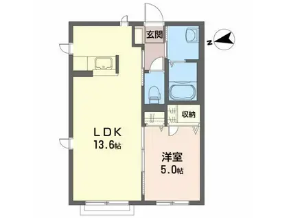 シャーメゾングレース(1LDK/2階)の間取り写真