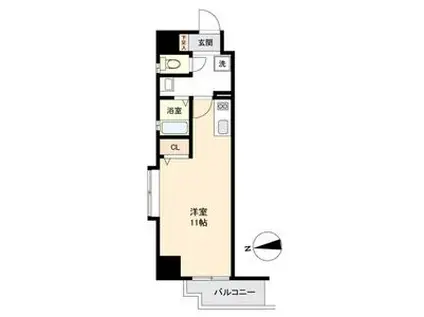 H-F名駅北レジデンスウエスト(ワンルーム/9階)の間取り写真