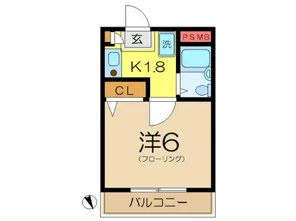 コパーズアプト港南ⅥパートⅡ(1K/3階)の間取り写真