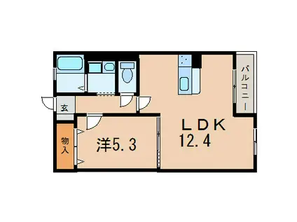 ANESIS守山(1LDK/3階)の間取り写真