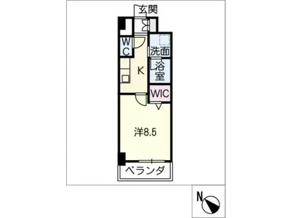 ジュネス四日市(1K/2階)の間取り写真
