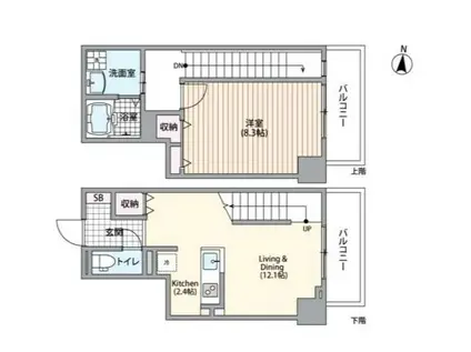 プラシードテラス森下(1LDK/5階)の間取り写真
