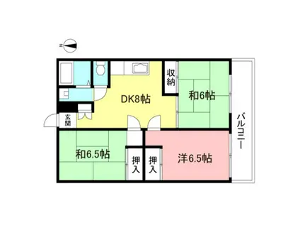 つくし野ストークマンション(3DK/3階)の間取り写真