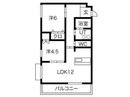 ハイツ沢添(2LDK/1階)の間取り写真
