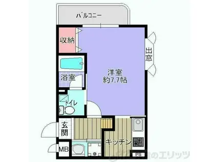 ブリランテI番館(1K/2階)の間取り写真