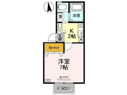 コーポ・トゥインクル(1K/1階)の間取り写真