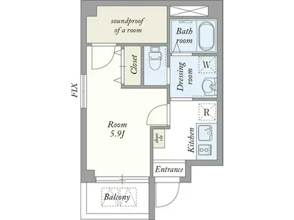 BCASA YOKOHAMA HIGASHI(1K/1階)の間取り写真