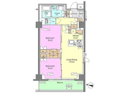 ソライエアイル練馬北町(2LDK/3階)の間取り写真