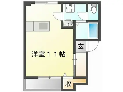 コーポ斎藤(ワンルーム/2階)の間取り写真