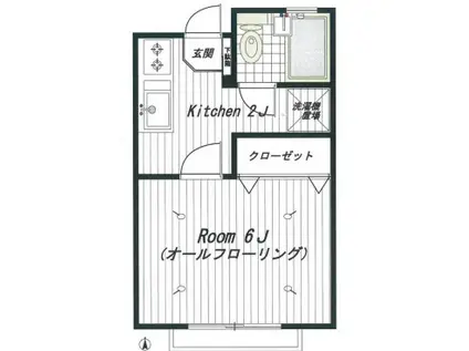 べあはうす1(1K/1階)の間取り写真