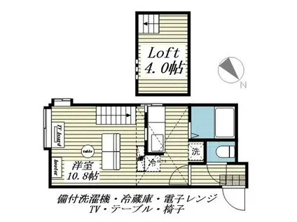 RAD N II(1K/1階)の間取り写真