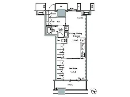 THE TOKYO TOWERS MID TOWER ザ・東京タワーズ(1LDK/6階)の間取り写真