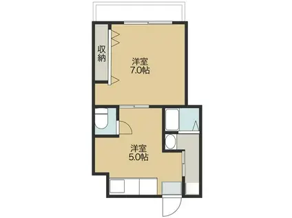 コーポ山口(1DK/2階)の間取り写真