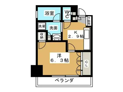 レジディア浅草橋(1K/2階)の間取り写真