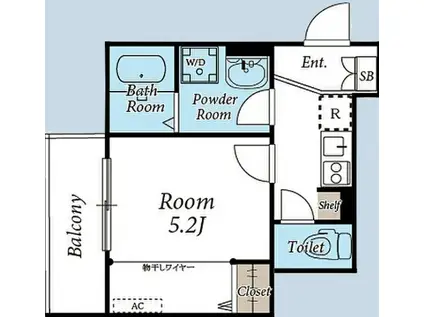 フルセイル高座渋谷2(1K/1階)の間取り写真