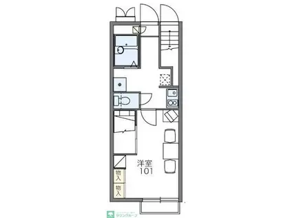 レオパレス北八王子B(1K/1階)の間取り写真