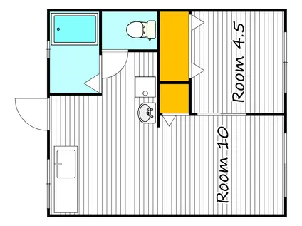 山田コーポ(1LDK/1階)の間取り写真