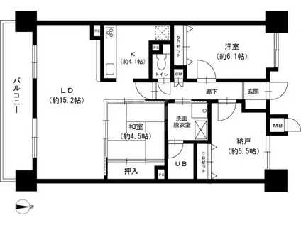 サン・グレース姪浜(2SLDK/2階)の間取り写真