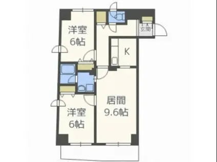 アムール平岸(2LDK/8階)の間取り写真
