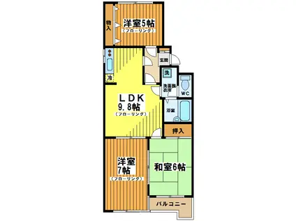 メープルリーフガーデン(3LDK/3階)の間取り写真