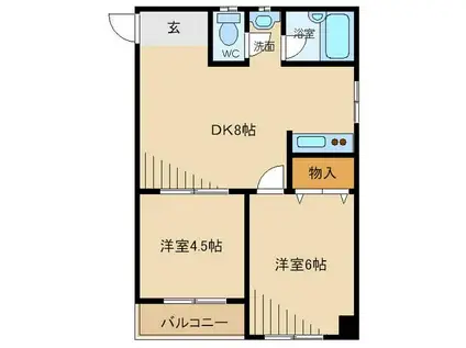 あおばビル(2DK/3階)の間取り写真