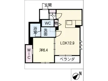 ラ レフィーノ(1LDK/2階)の間取り写真