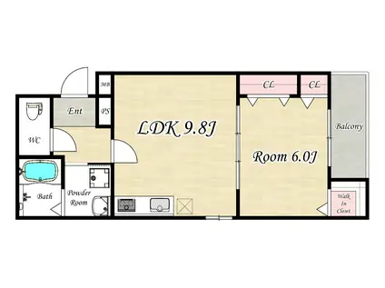 CASA DE CHOCO(1LDK/1階)の間取り写真