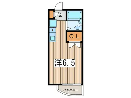 メゾンアイザワII(ワンルーム/2階)の間取り写真