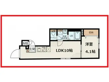ヴィラアルペジオ(1LDK/2階)の間取り写真