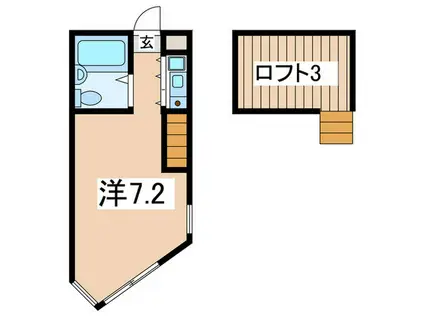 ガーデンハウス田園(ワンルーム/2階)の間取り写真