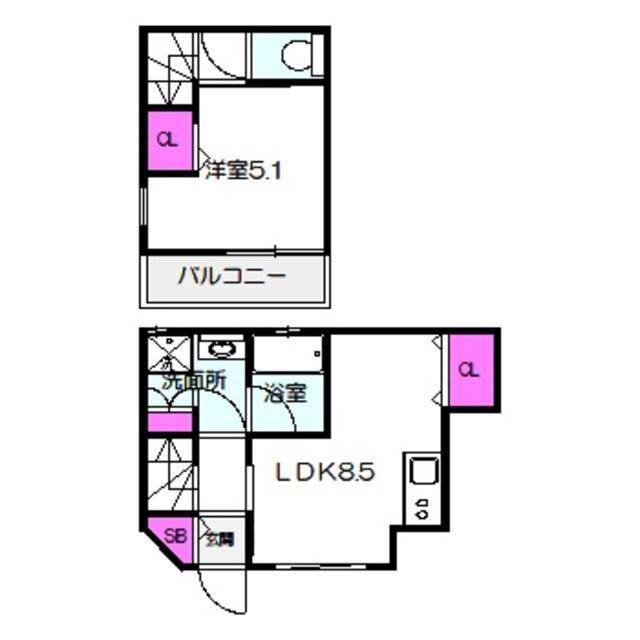 ROYAL RESIDENCE 大和田パークフロント(1LDK/1階)の間取り写真
