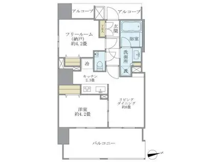 PREMIER市谷薬王寺 プルミエ市谷薬王寺(1SDK/11階)の間取り写真