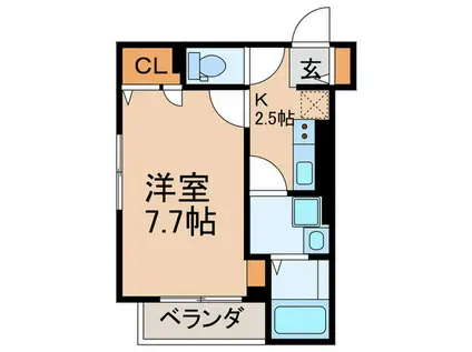 タカサゴ馬込(1K/2階)の間取り写真