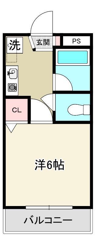 レジデンス徳島(1K/3階)の間取り写真