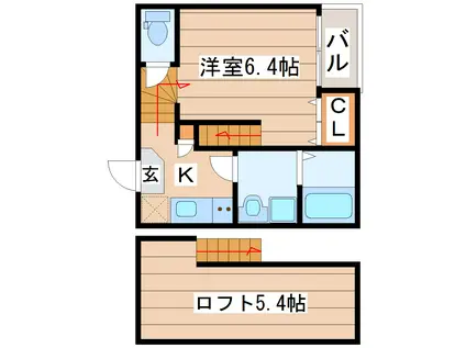 アリオ宮城野原(1K/2階)の間取り写真