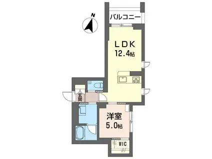 風香西新宿(1LDK/2階)の間取り写真