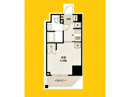 LENOS SHINKOYASU(1K/3階)の間取り写真