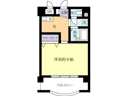 ルヴィオII(1K/5階)の間取り写真