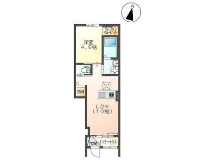 ディアドリームII(1LDK/1階)の間取り写真