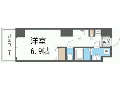 トゥールロワイエ北梅田(1K/7階)の間取り写真