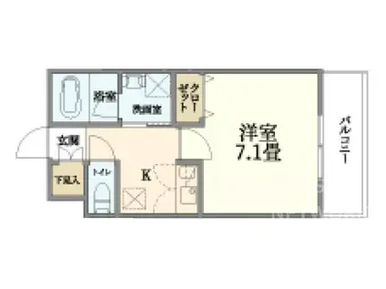 ウェルスクエア京都大宮仏光寺通(1K/3階)の間取り写真