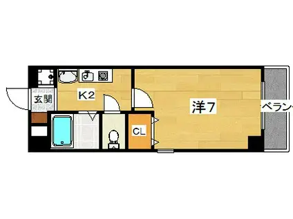 ル セリジェ(1K/2階)の間取り写真