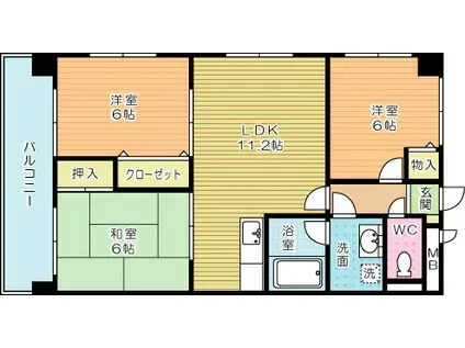 ソフィア(3LDK/5階)の間取り写真