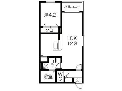 COURAGE SQUARE II(1LDK/2階)の間取り写真